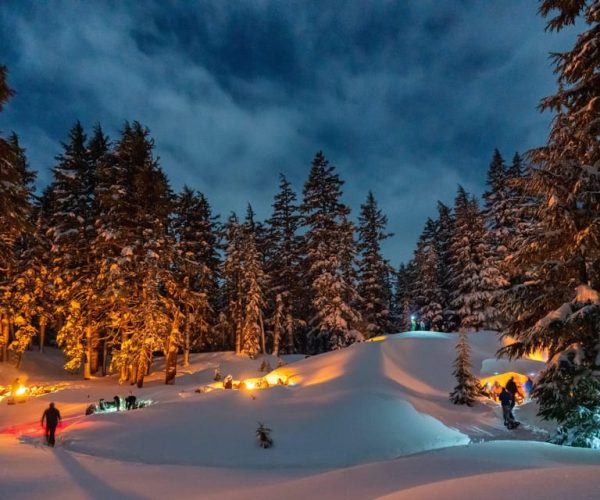 Bend: Cascade Mountains Snowshoeing Tour and Bonfire – Bend, Oregon