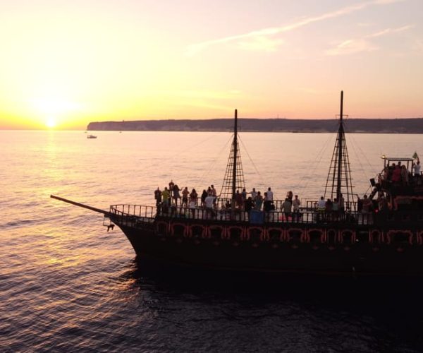 Lampedusa: Sunset Dolphin Sighting on a Pirate Ship – Sicily, Italy