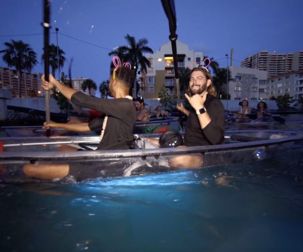 Lighted Clear Kayaks at Night w/ Champagne in Miami Beach – Miami, Florida