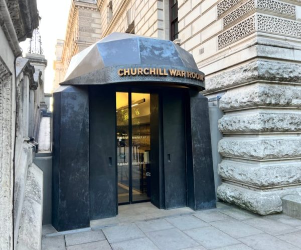 London: Westminster in WW2 and Churchill War Rooms Entrance – London, United Kingdom