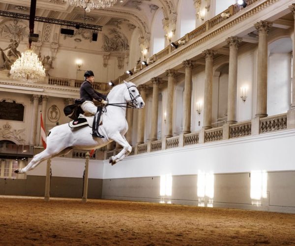 Performance Of The Lipizzans At Spanish Riding School – Vienna, Austria