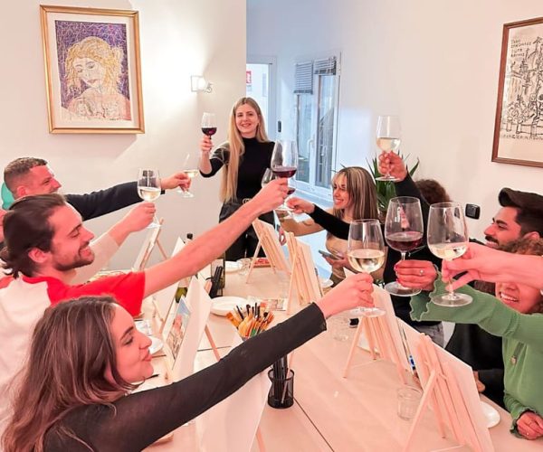 Tipsy Painting Class with Fine Wine & Arts in Rome – Rome, Italy