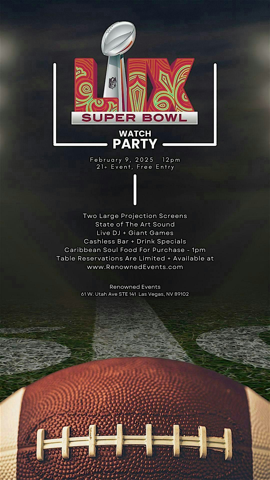 FREE Super Bowl LIX Watch Party – Las Vegas, NV