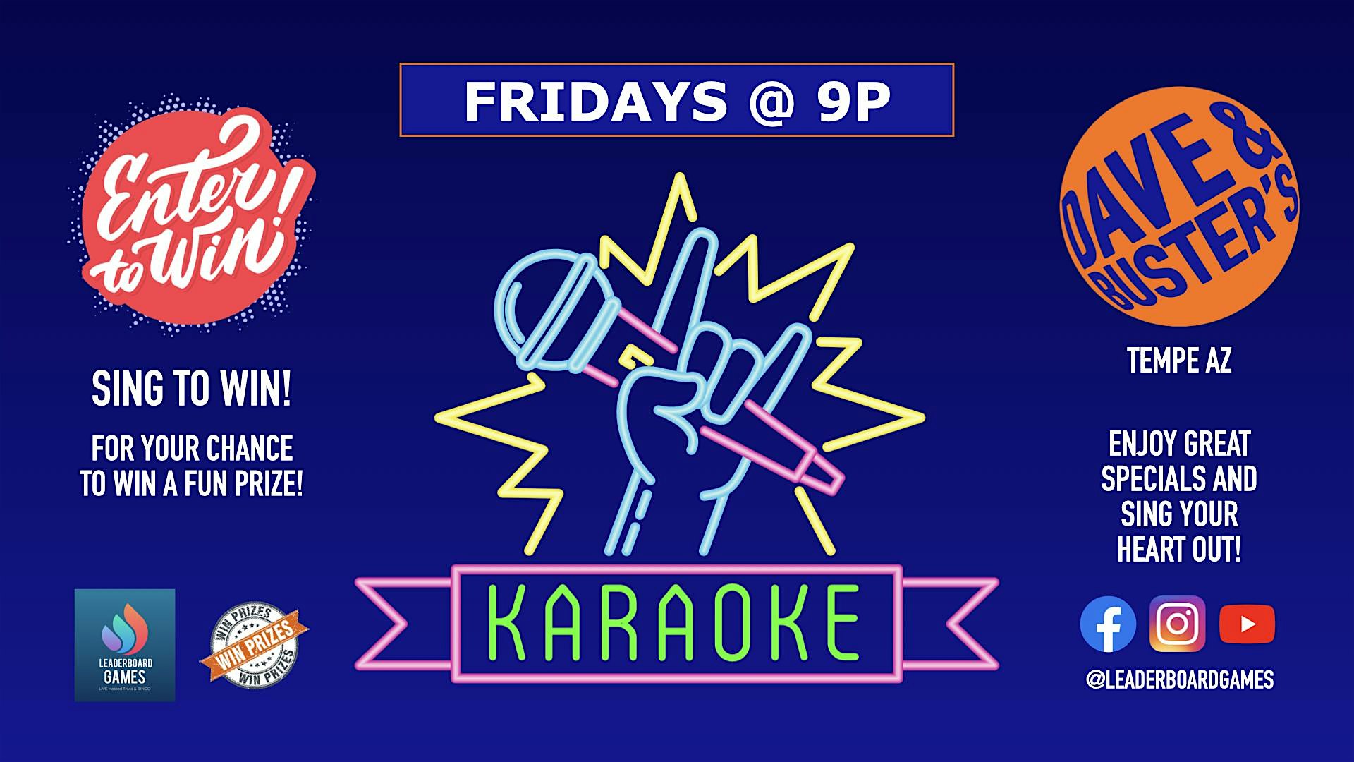 Karaoke Night | Dave & Buster’s – Tempe AZ – Fridays at 9p – Tempe, AZ