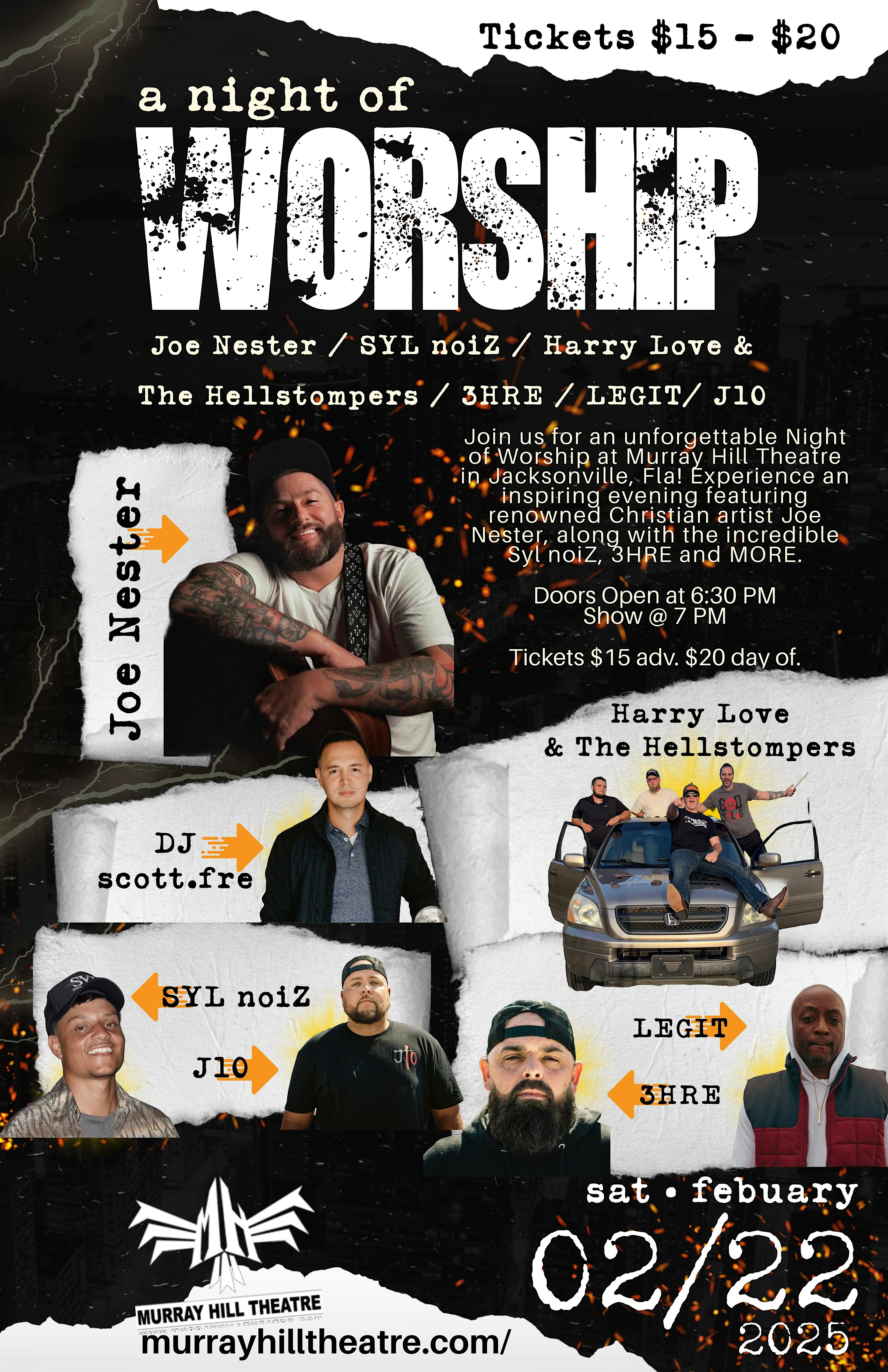 Joe Nester / SYL noiZ / Harry Love & The Hellstompers / 3HRE/LEGIT / J10/ – Jacksonville, FL