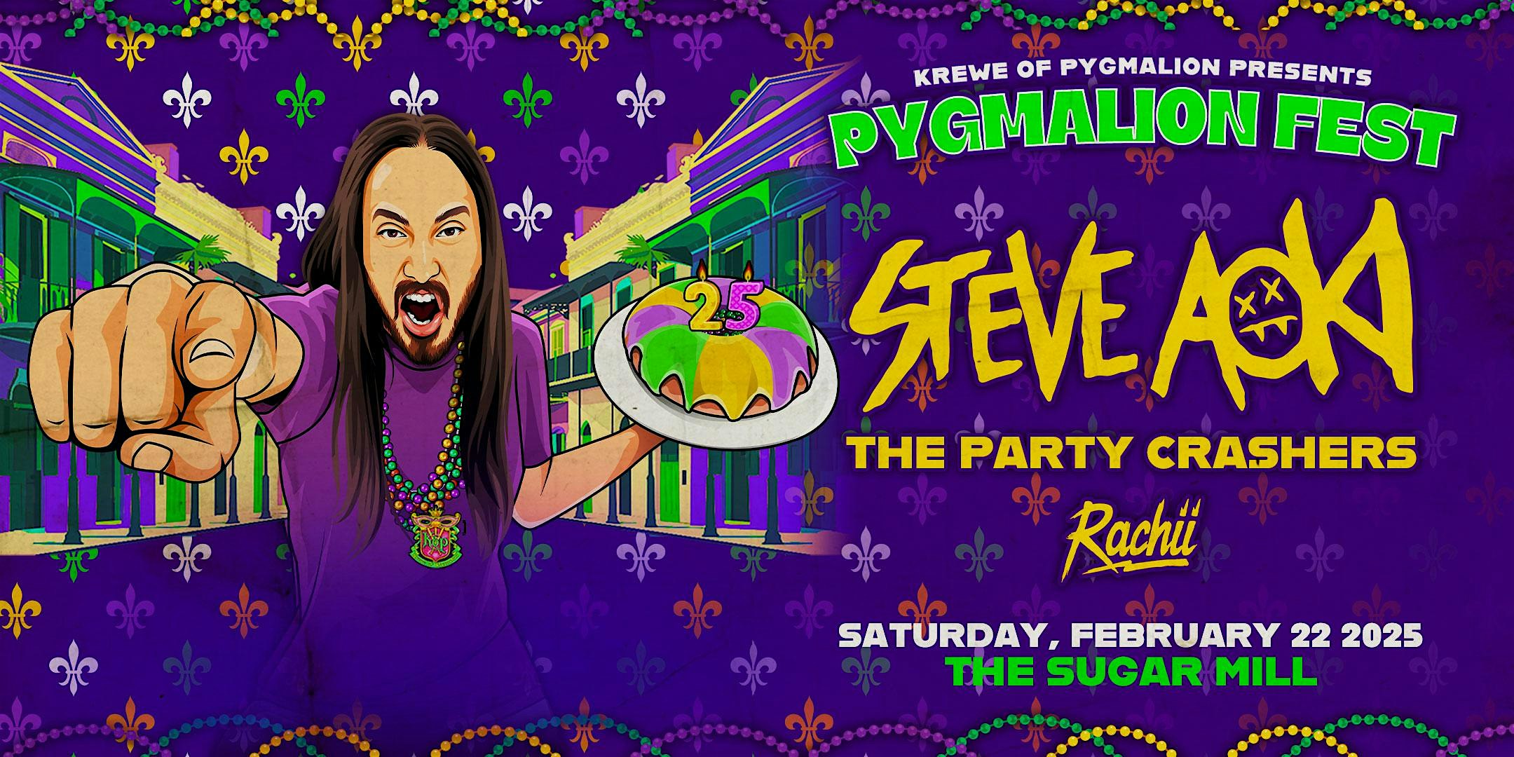 PYGMALION FEST | STEVE AOKI, THE PARTY CRASHERS, RACHII – New Orleans, LA