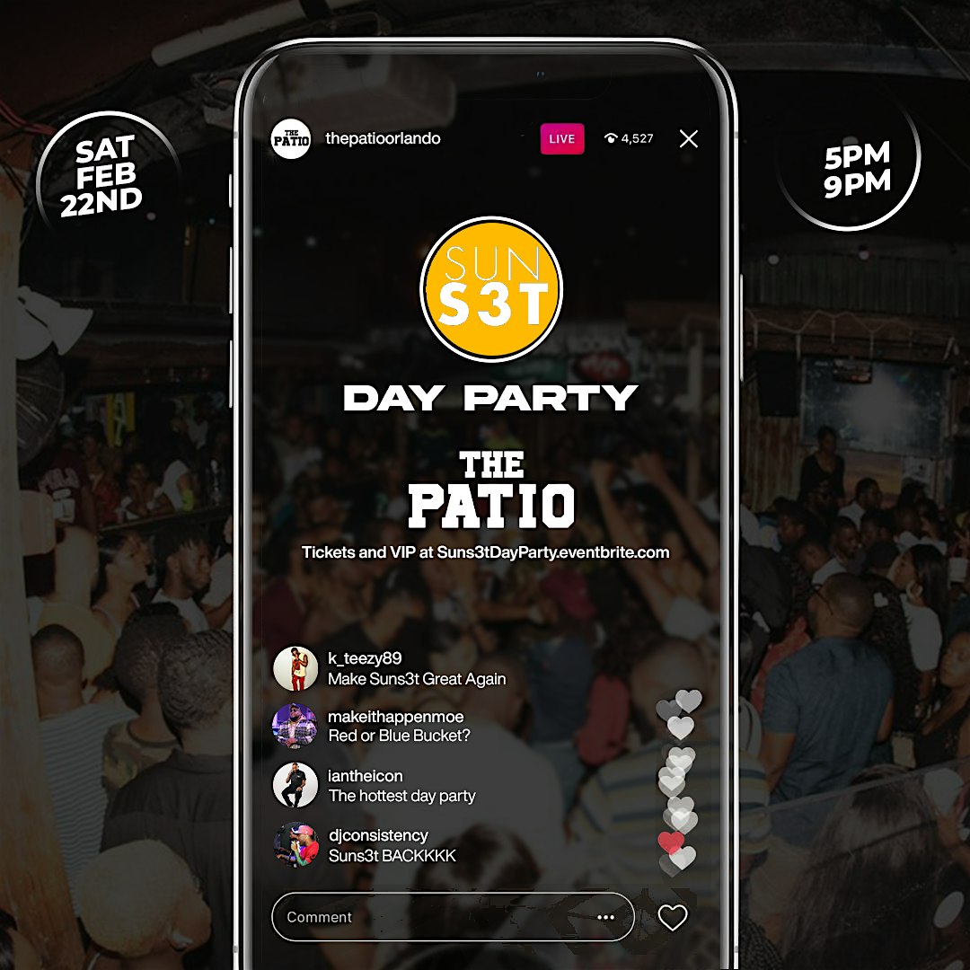 SUNS3T DAY PARTY AT THE PATIO – Orlando, FL