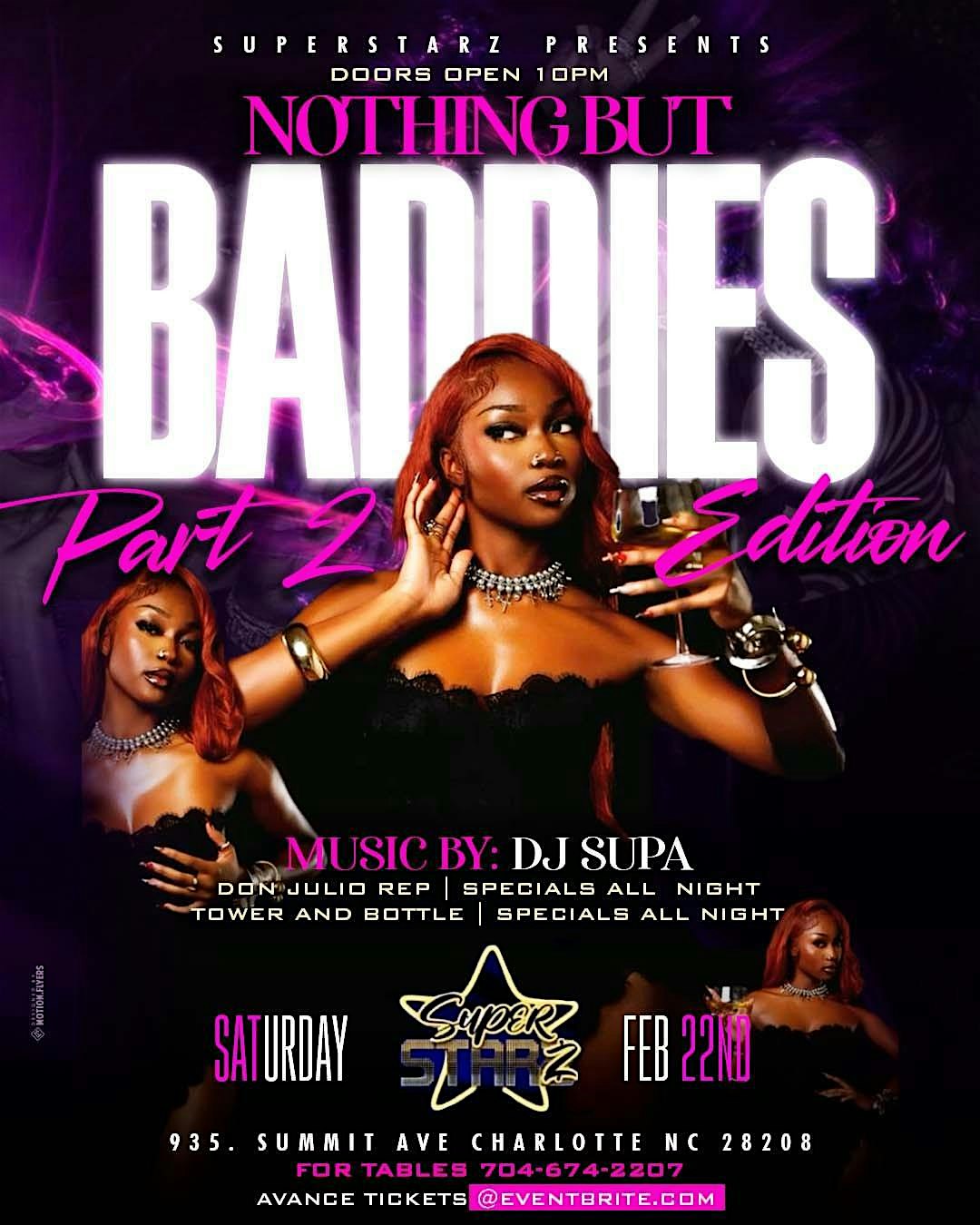 Nothing But Baddies part 2 text now to lock in your section 704-674-2207 – Charlotte, NC