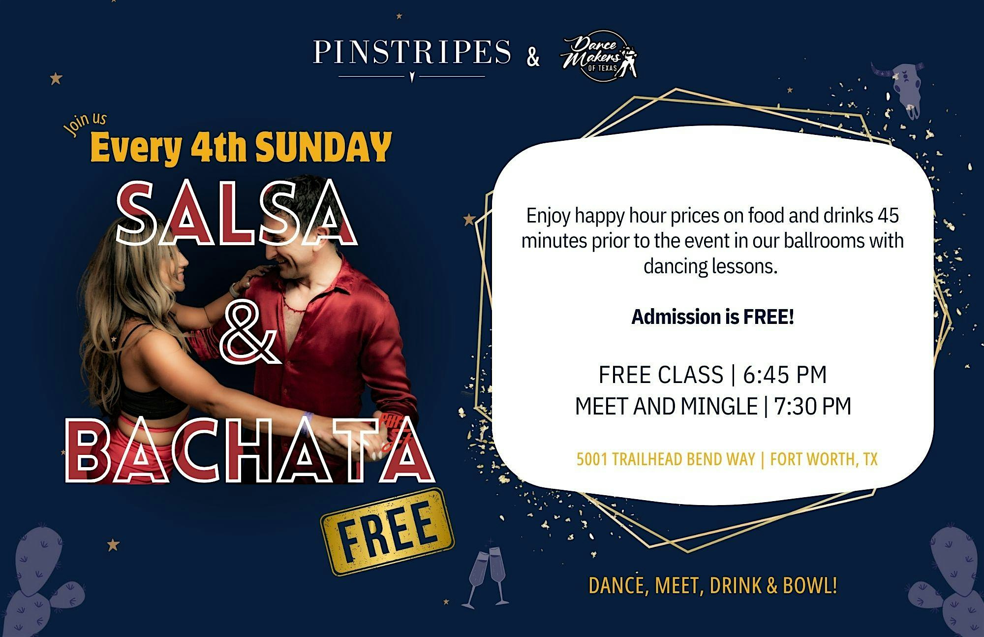 Dine & Dance – Salsa & Bachata Dancing – Pinstripes Fort Worth TX! – Fort Worth, TX