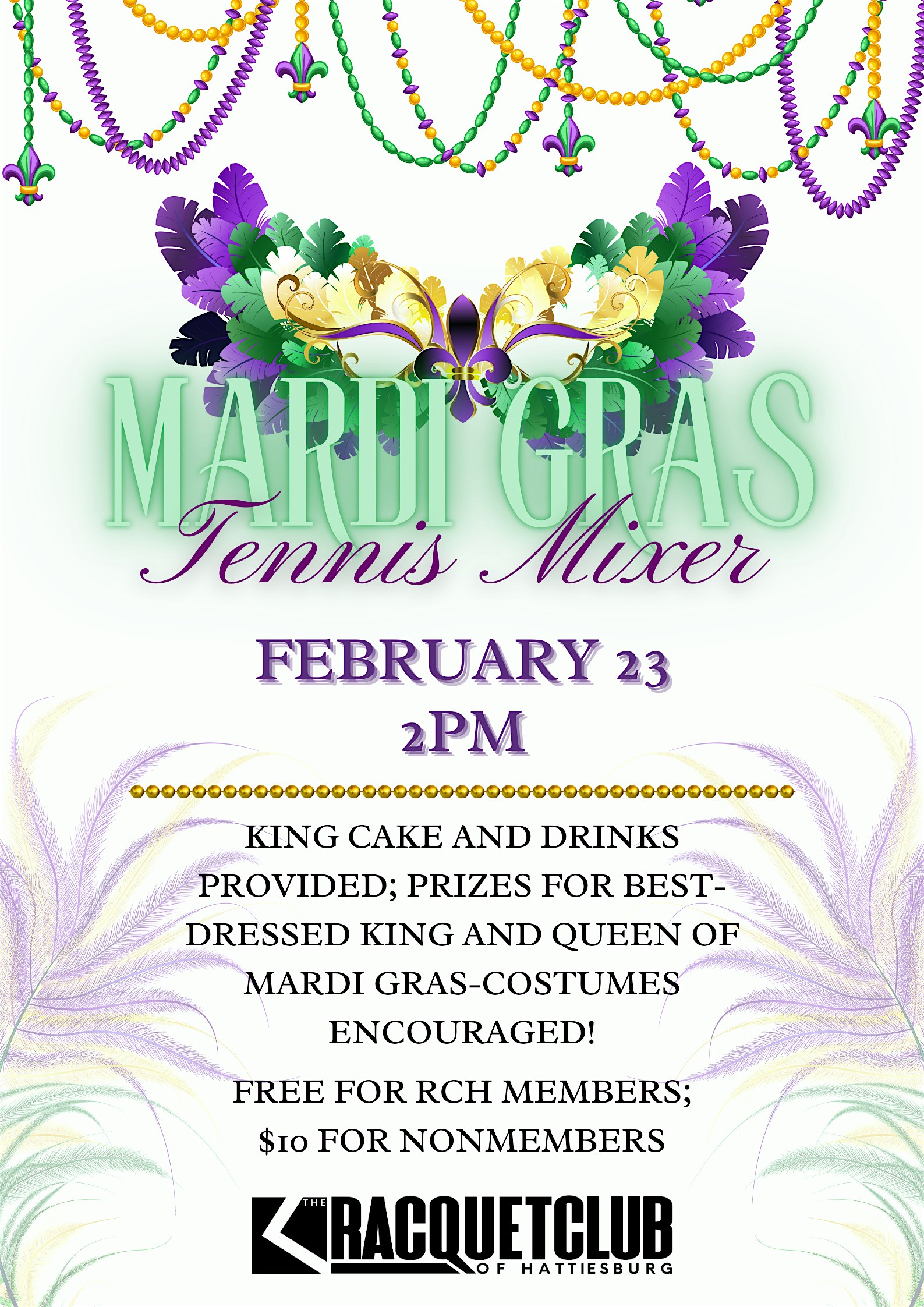 Mardi Gras Tennis Mixer – Hattiesburg, MS