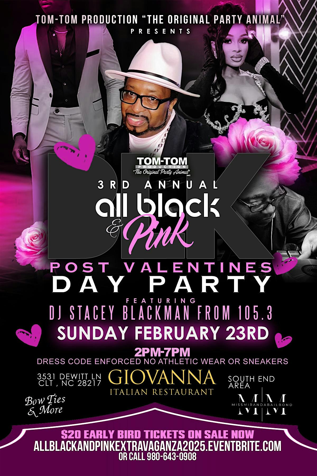 Tom-Tom’s 3rd Annual All Black And Pink Post Valentines Day Party Extravaga – Charlotte, NC