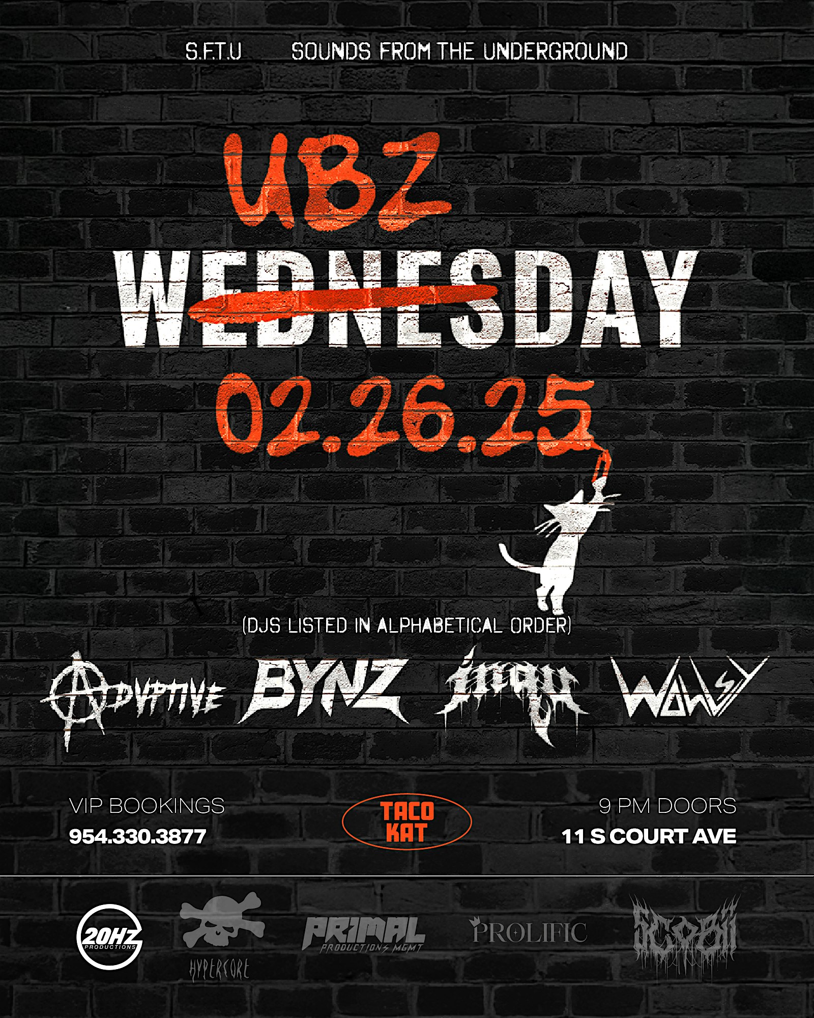 S.F.T.U. – Wubzday: 20Hz – Feb 26 – Orlando, FL