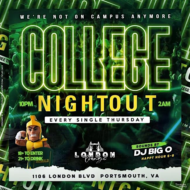 College Night on Thursdays @ LONDON LOUNGE – Portsmouth, VA