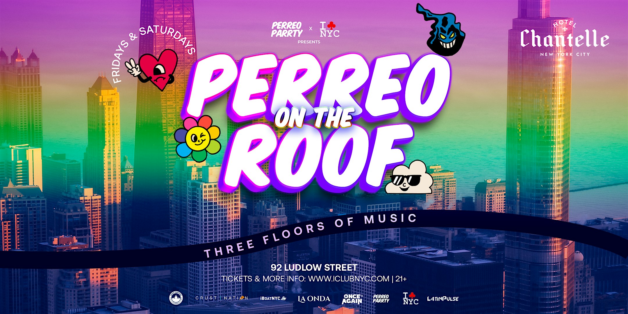 PERREO ON THE ROOF – Latin Rooftop Party @ Hotel Chantelle – New York, NY