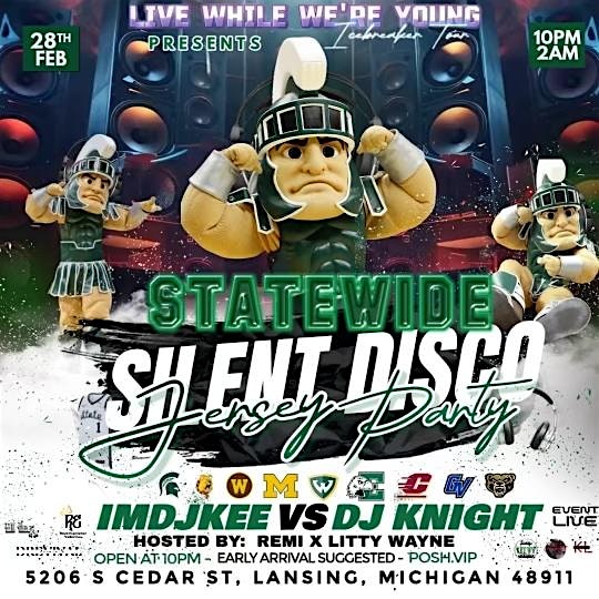 SILENT HEADPHONE COLLEGE PARTY MSU: JERSEY PARTY 18+ – Lansing, MI