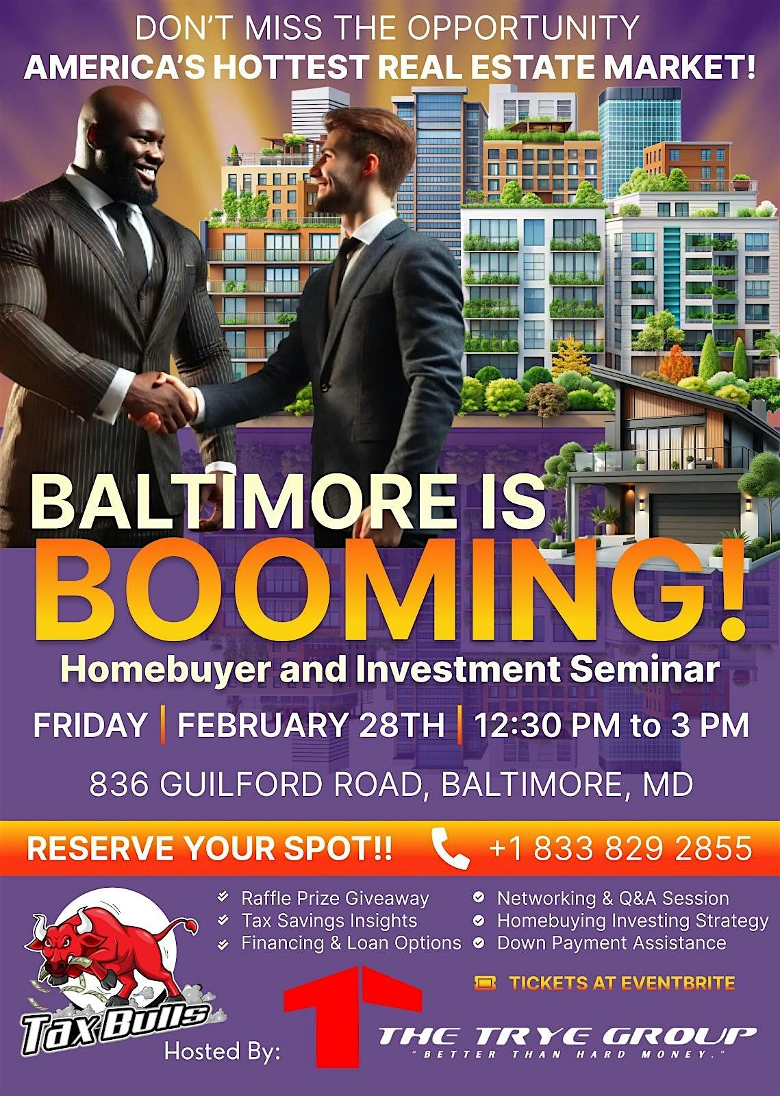 Baltimore’s Homebuyer & Investment Seminar w/ Happy Hour CIAA Weekend – Baltimore, MD