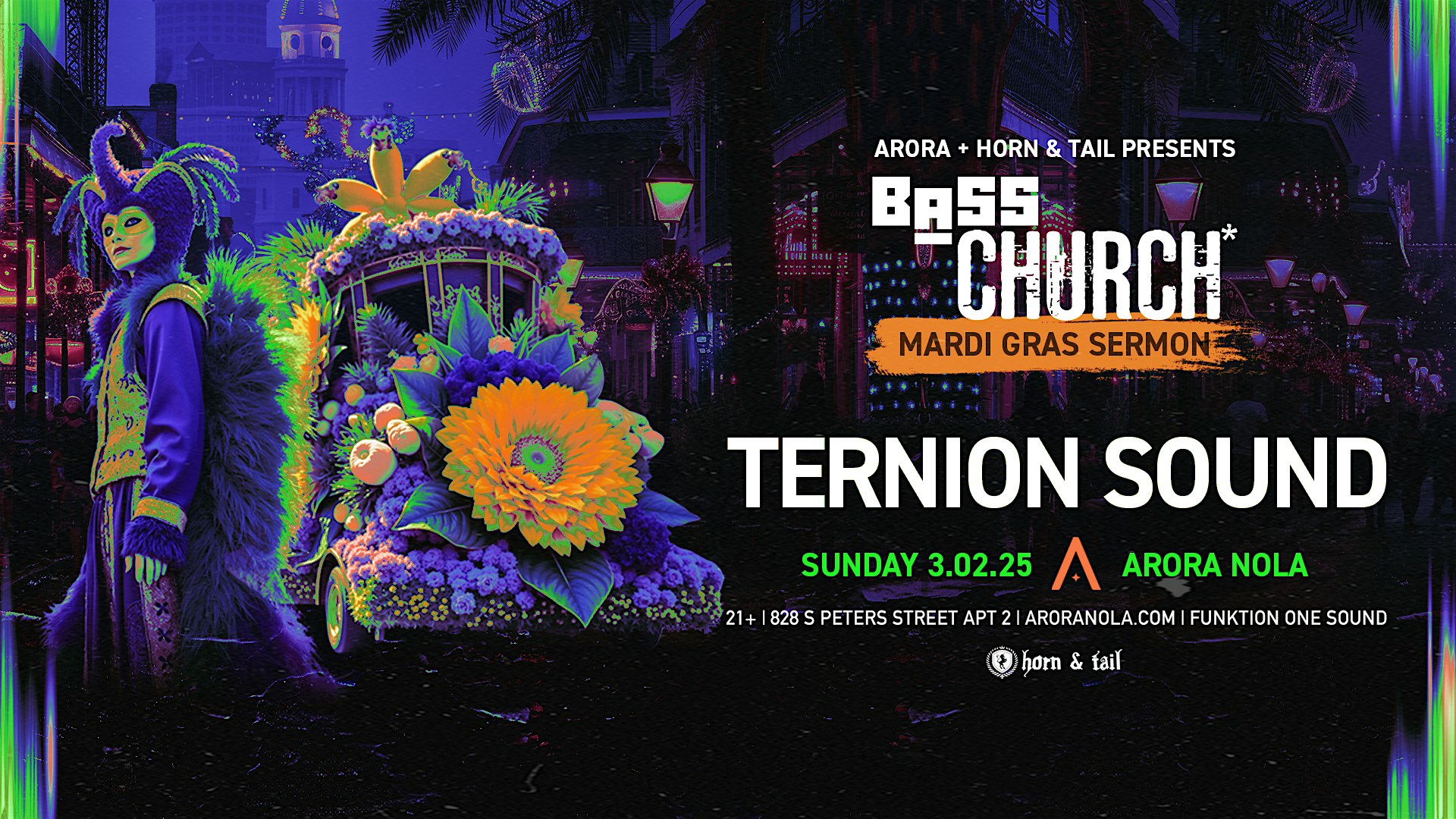 BASS CHURCH* Mardi Gras Sermon ft. TERNION SOUND – New Orleans, LA