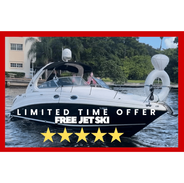 Miami: Day or Night Private Boat Rental/BONUS OFFER/ JET SKI – Miami, Florida