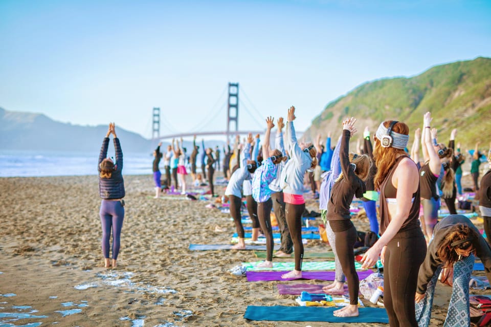 San Francisco: Silent Disco Yoga at Baker Beach – San Francisco, California