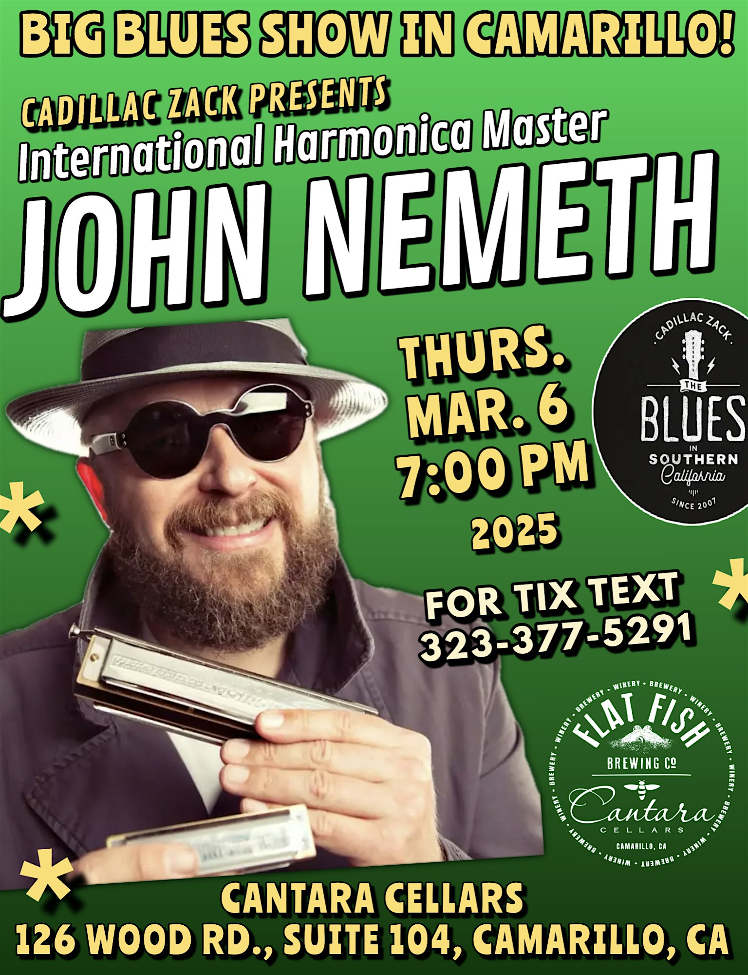 JOHN NEMETH – Famed Blues Singer & Harp Master – in Camarillo! – Camarillo, CA