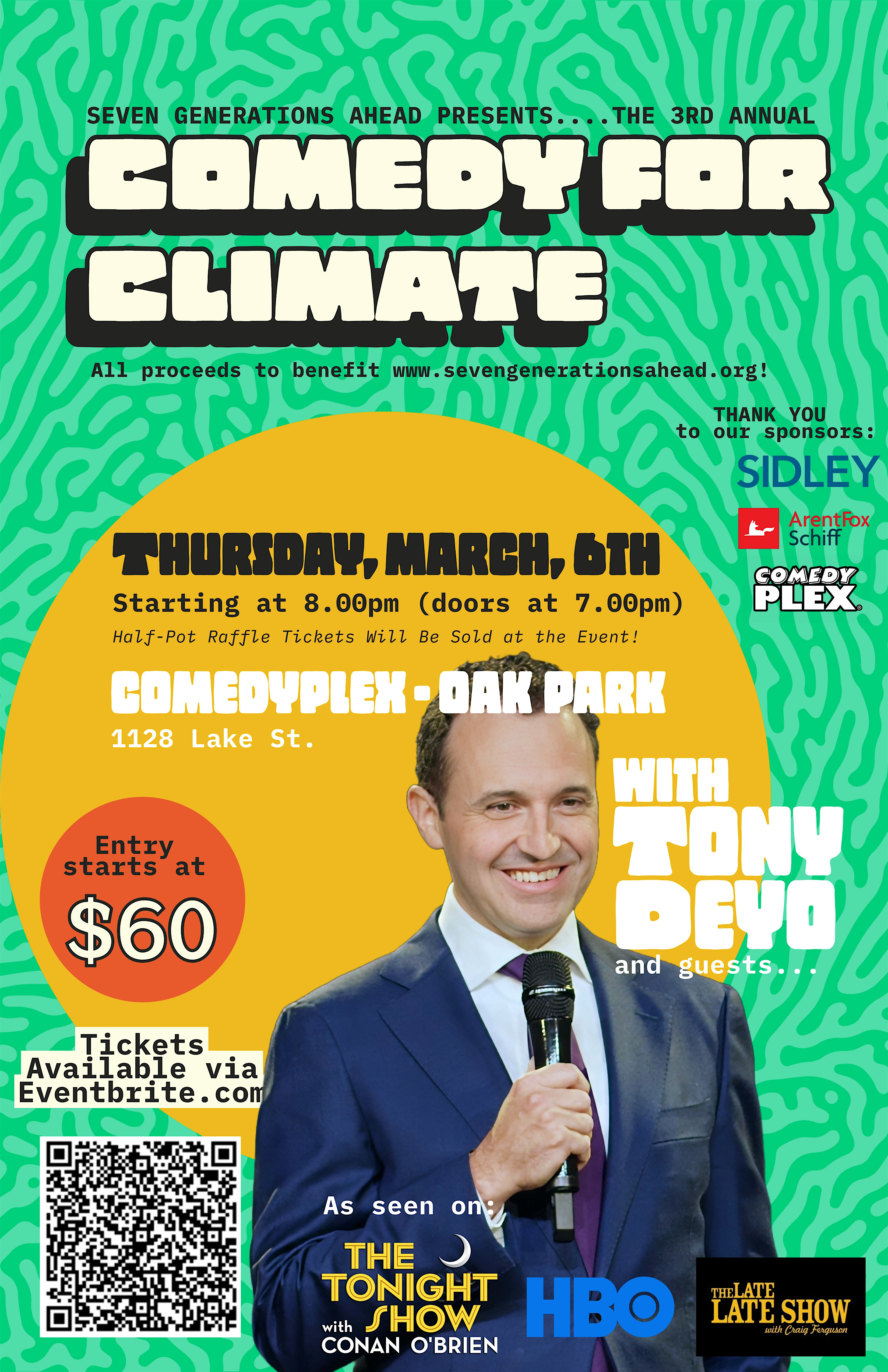 SGA’s 3rd Annual Comedy for Climate Fundraiser – Oak Park, IL