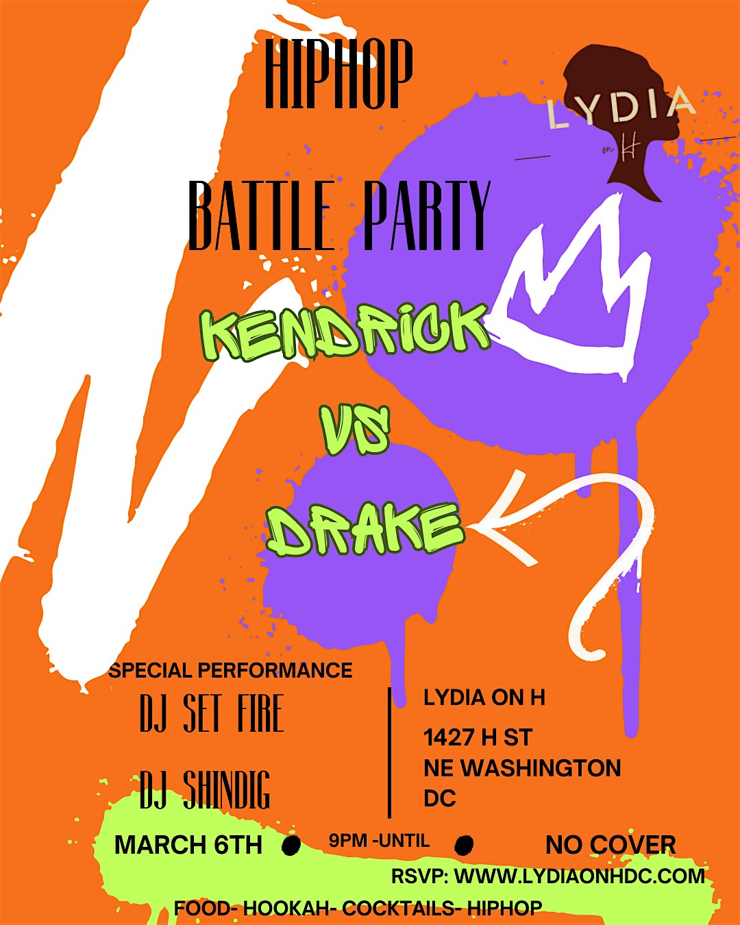 Drake VS Kendrick by By DJ Shindig & SetFire. Happy hour 9-10pm, Pool table – Washington, DC