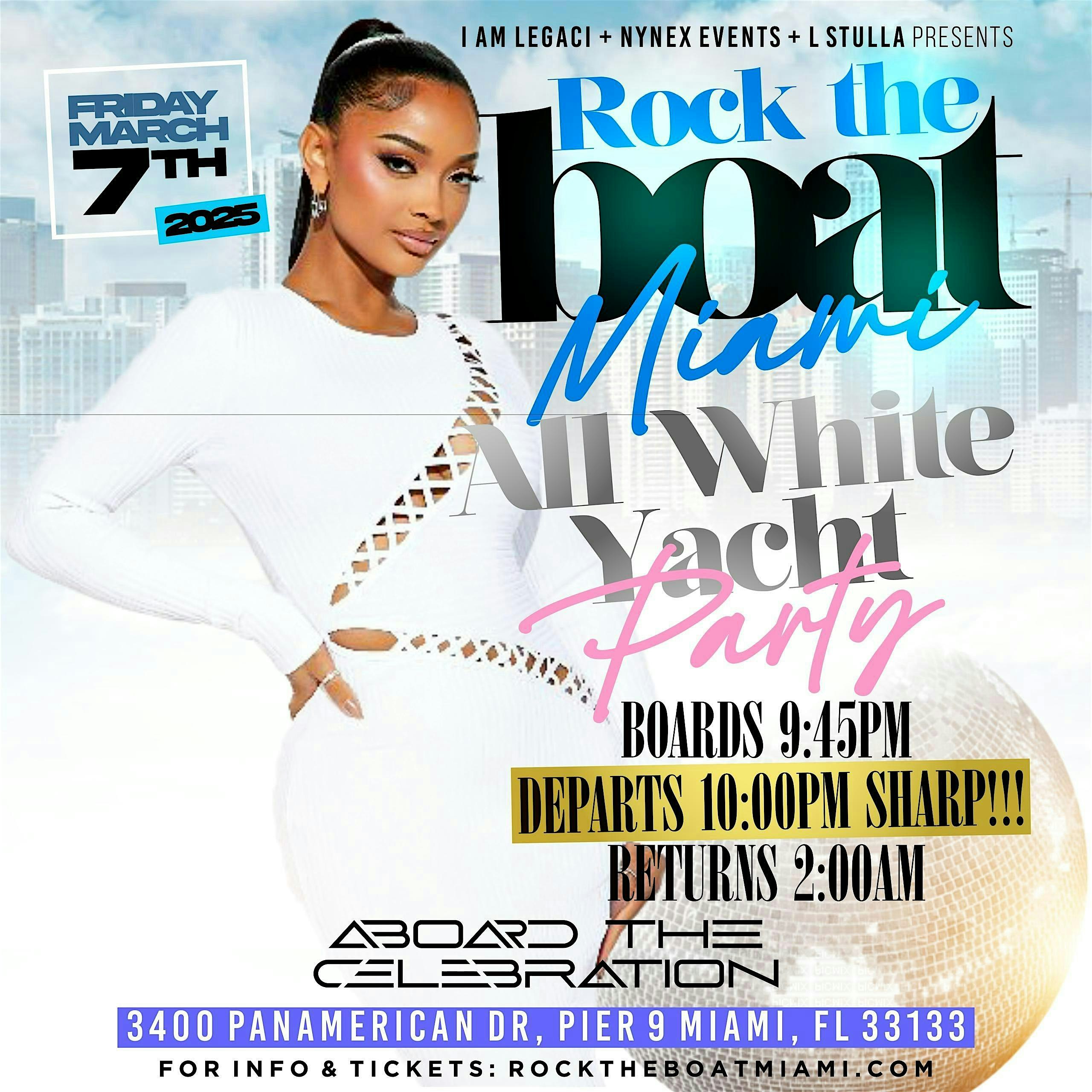 ROCK THE BOAT MIAMI ALL WHITE YACHT PARTY JAZZ IN THE GARDENS 2025 – Hollywood, FL