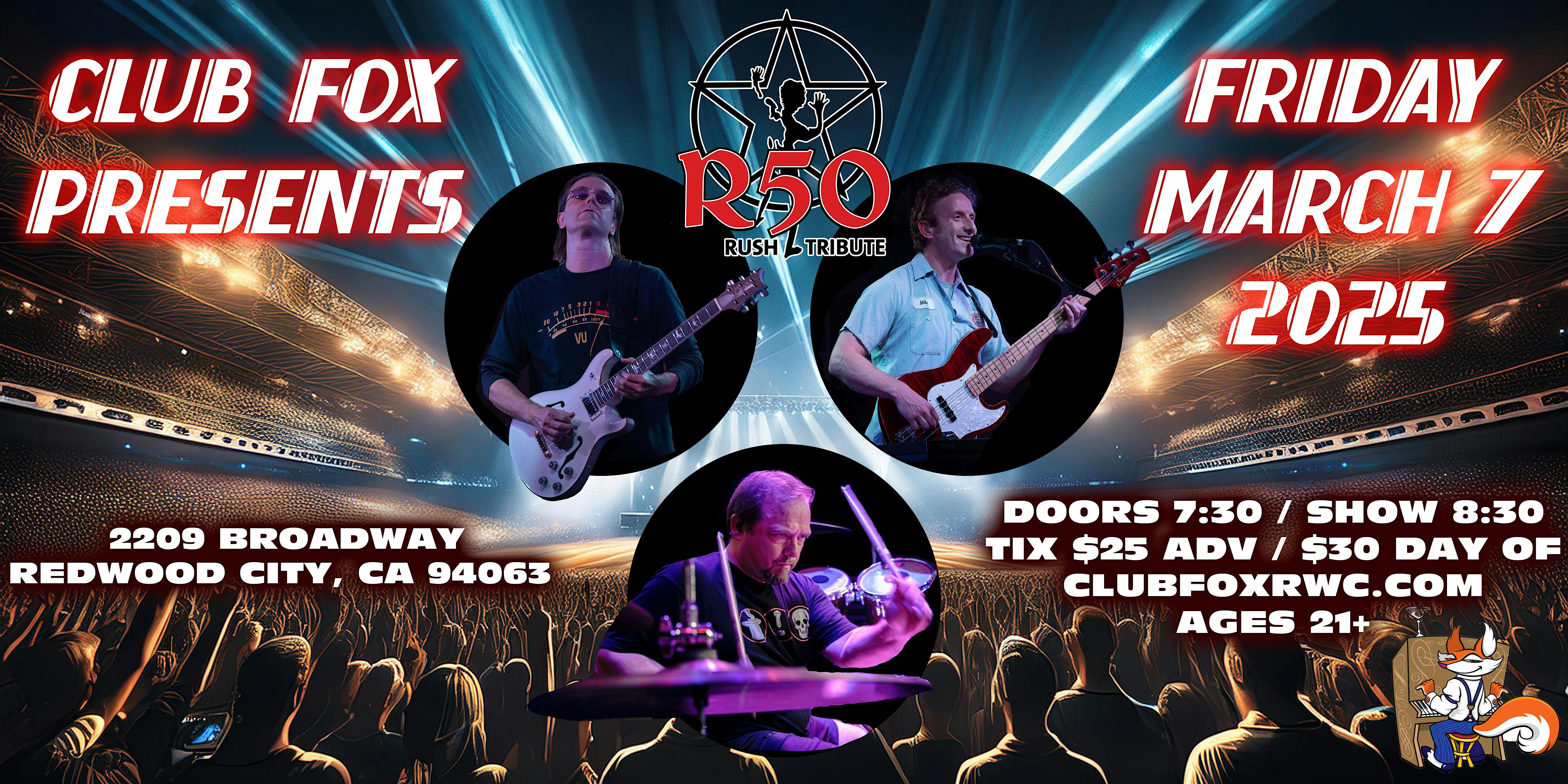 R50 – THE PREMIER RUSH TRIBUTE BAND – Redwood City, CA