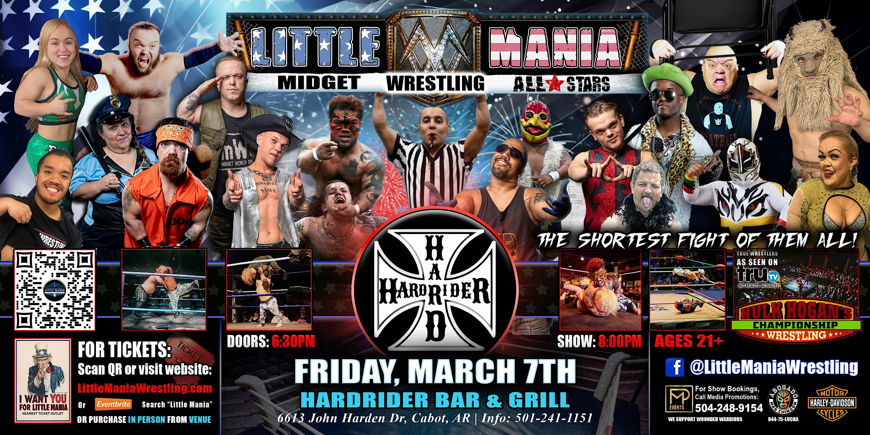 Cabot, AR – Little Mania Midget Wrestling @ Hardrider Bar & Grill – Cabot, AR