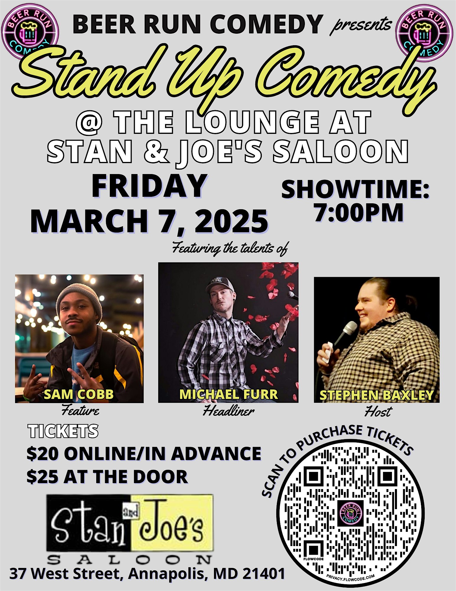 Stand Up Comedy Night at The Lounge @ Stan and Joe’s Saloon – Annapolis, MD