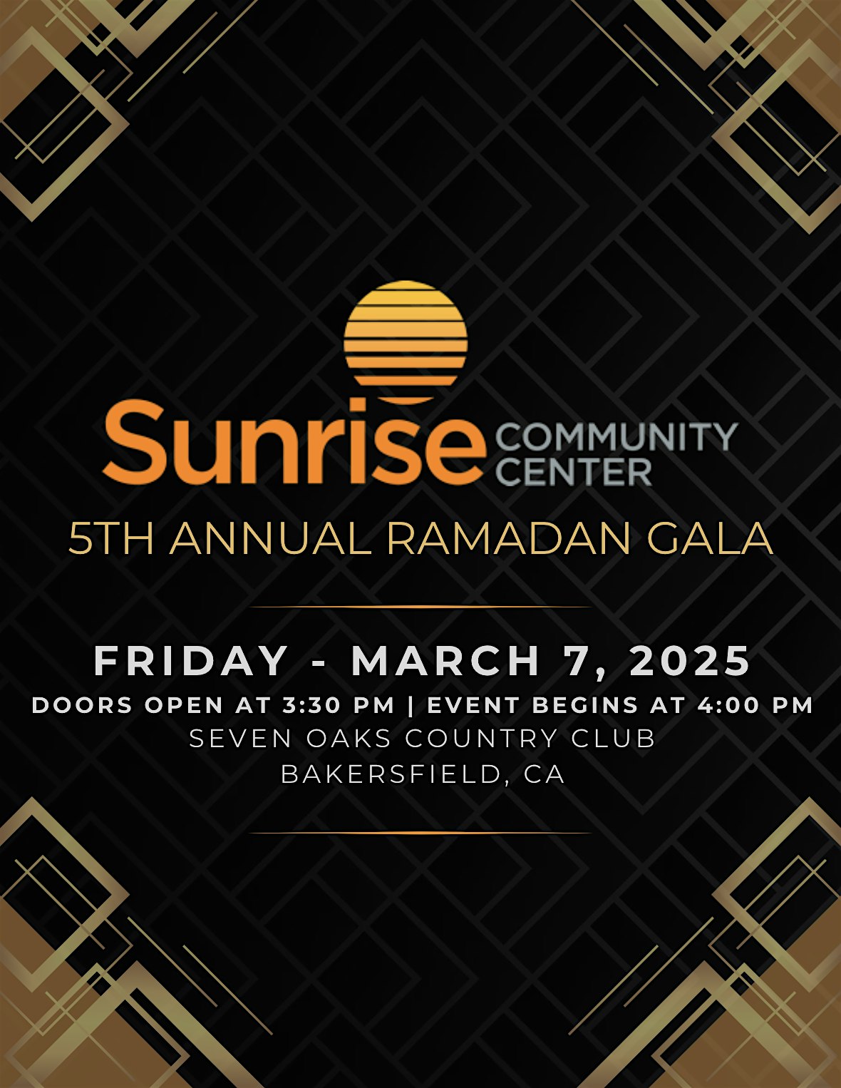 Sunrise Community Center 5th Annual Ramadan Gala – Bakersfield, CA