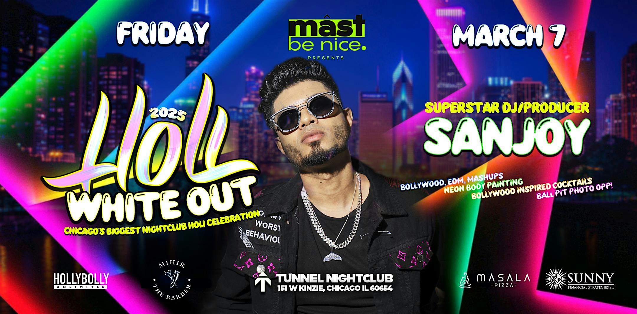 Holi White Out: Chicago’s Biggest Indoor Bollywood Holi Event – Chicago, IL