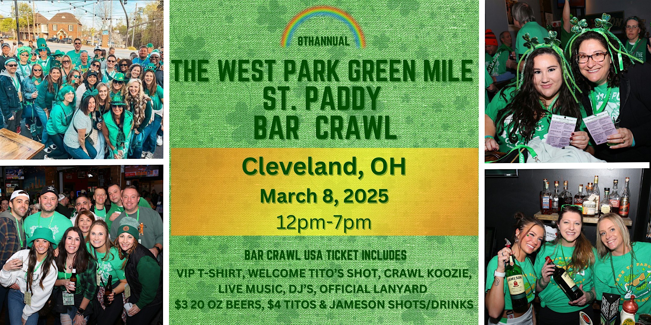 8th Annual Cleveland Green Mile St. Patrick’s Bar Crawl: March 8th – Cleveland, OH