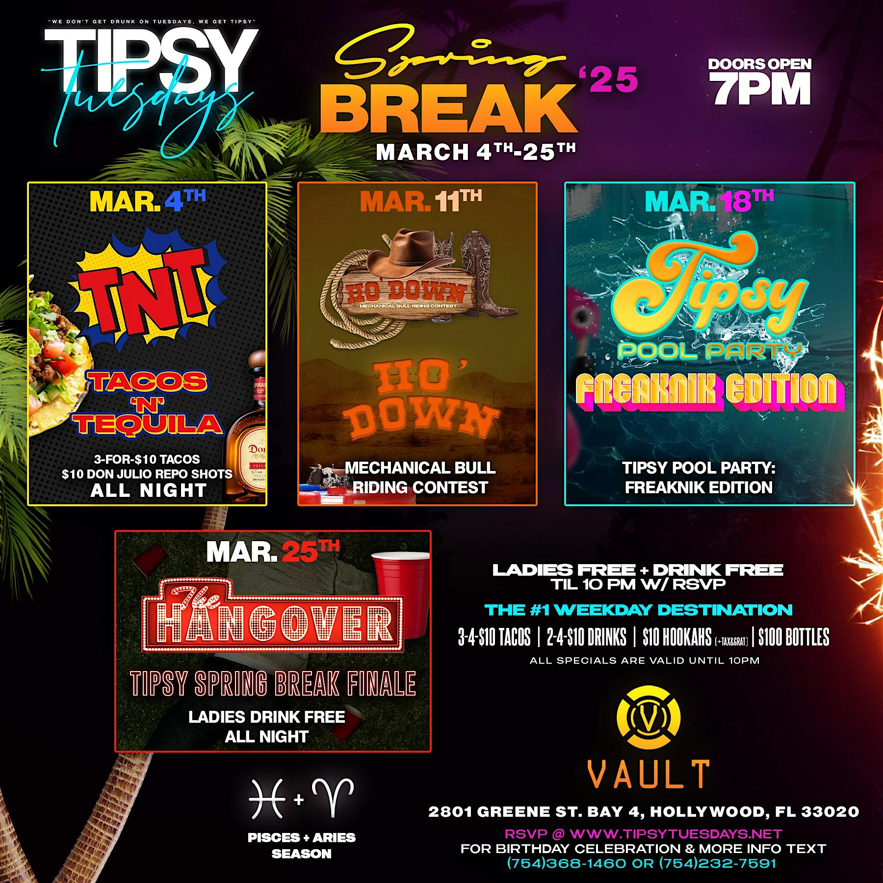 Tipsy Tuesdays: Ho’ Down (Mechanical Bull Ride) The #1 Weekday Destination – Hollywood, FL