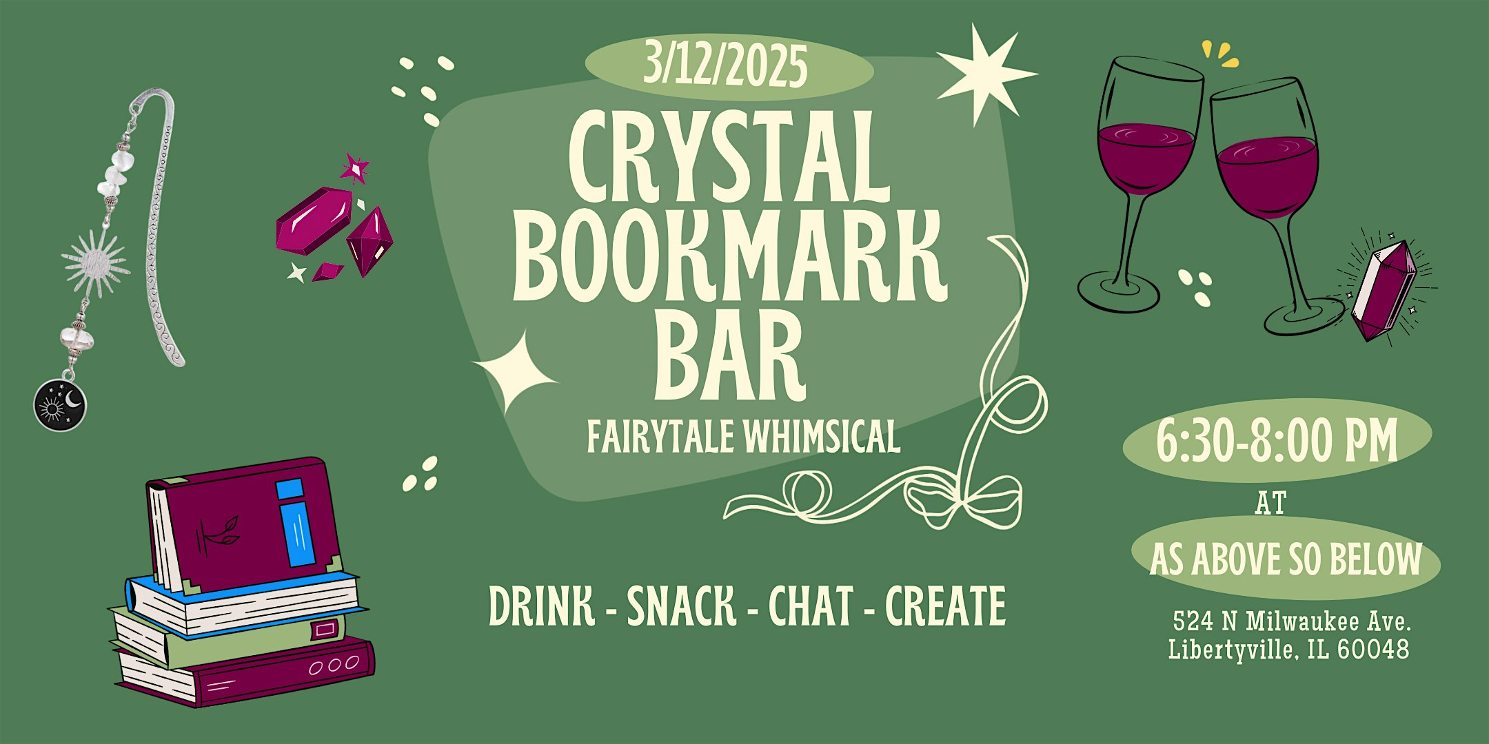 Crystal Bookmark Bar with As Above So Below & About Time Bookstore – Libertyville, IL