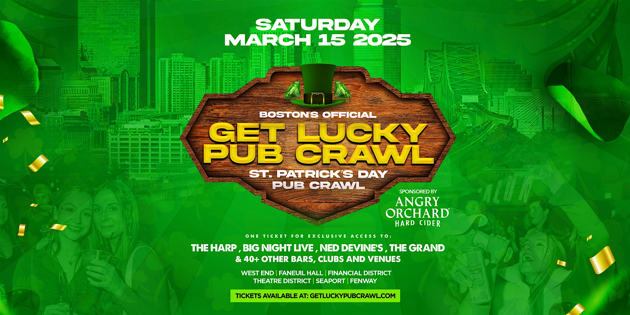 Get Lucky Pub Crawl 2025: Boston’s Original Saint Patrick’s Day Bar Crawl – Boston, MA