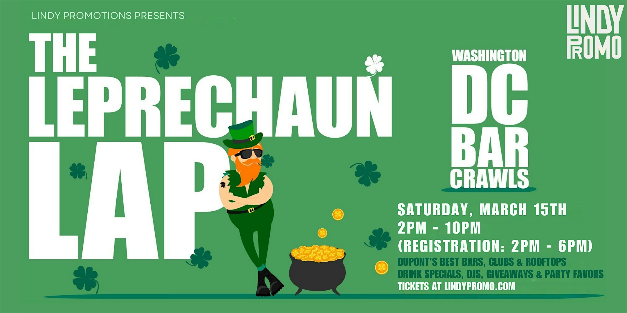 D.C. Biggest Annual St. Patrick’s Leprechaun Lap Bar Crawl Party – Washington, DC