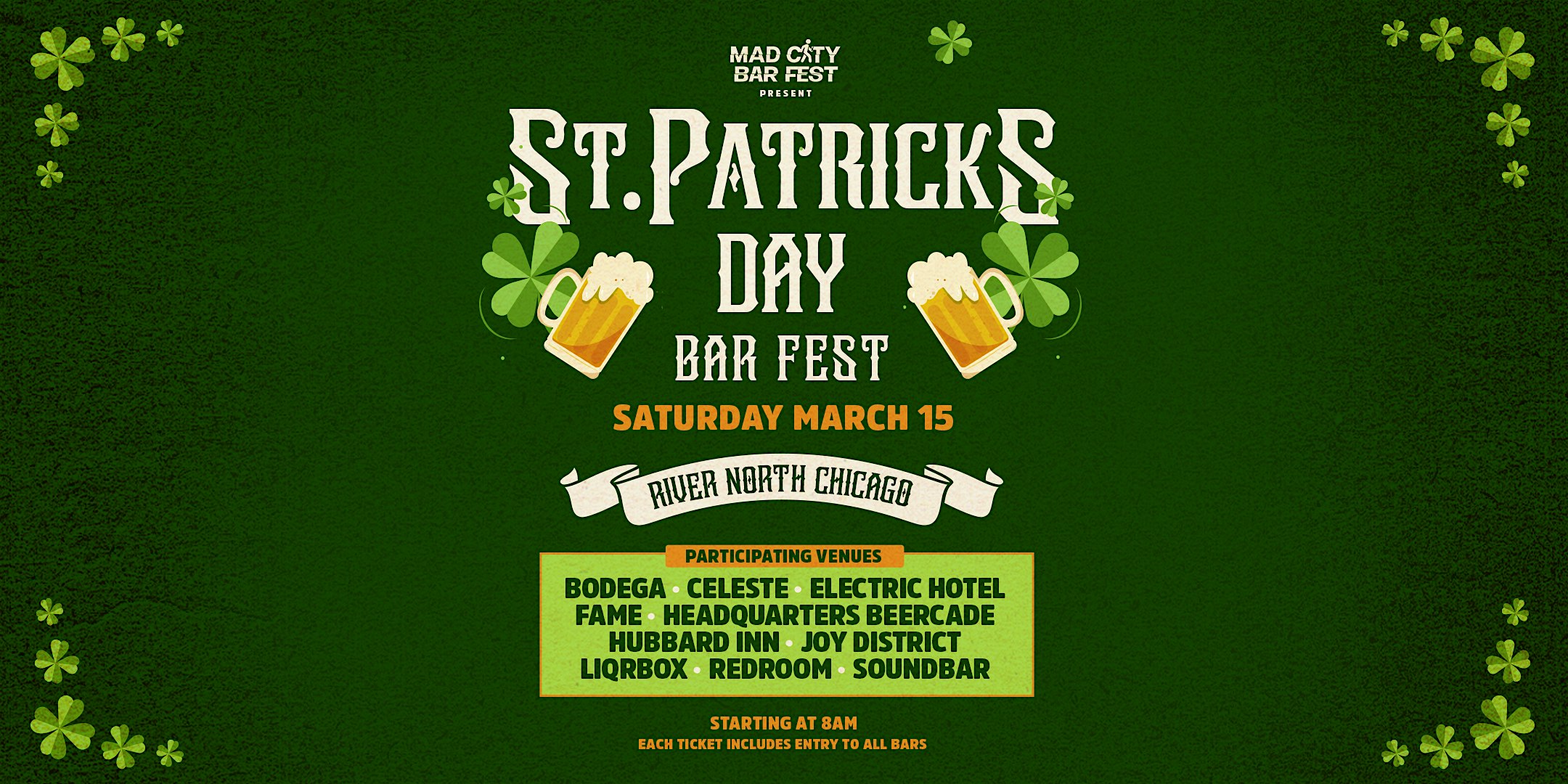 St. Paddy’s Day River North Bar Crawl – Chicago, IL