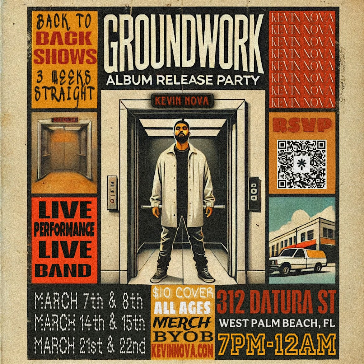 KEVIN NOVA – GROUNDWORK ’93 Release Party at 321 Datura St – West Palm Beach, FL