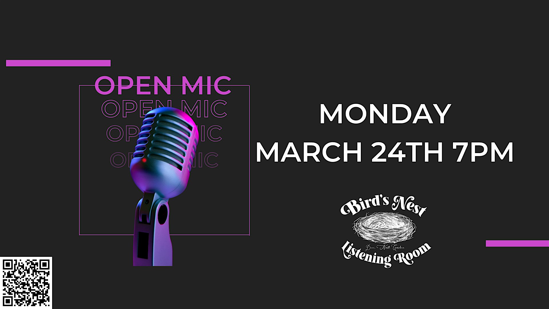 Open Mic Night at Bird’s Nest Listening Room – Dunn NC at 311 E Broad St – Dunn, NC