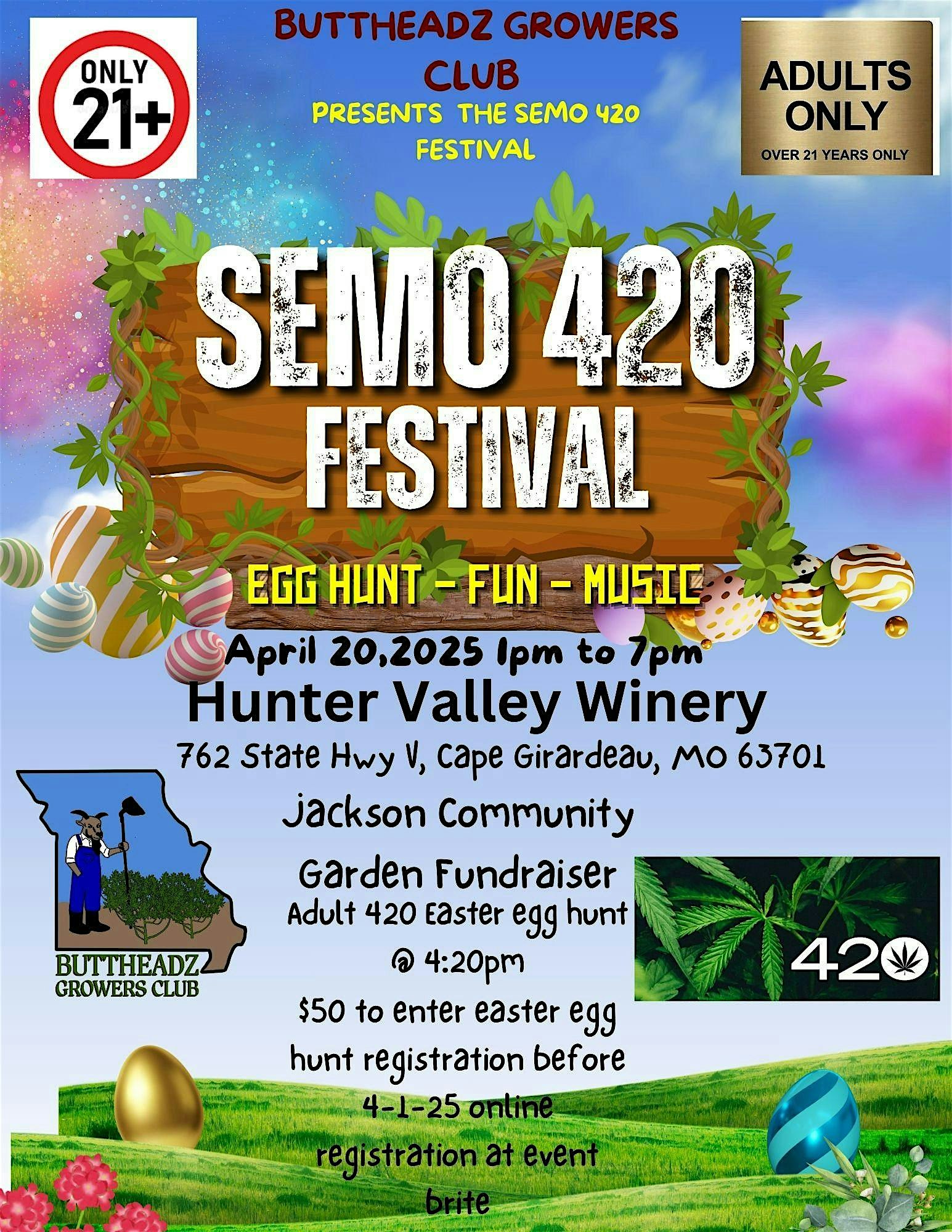 1st annual SEMO 420 Festival Easter Egg hunt at Hunter Valley Winery – Cape Girardeau, MO