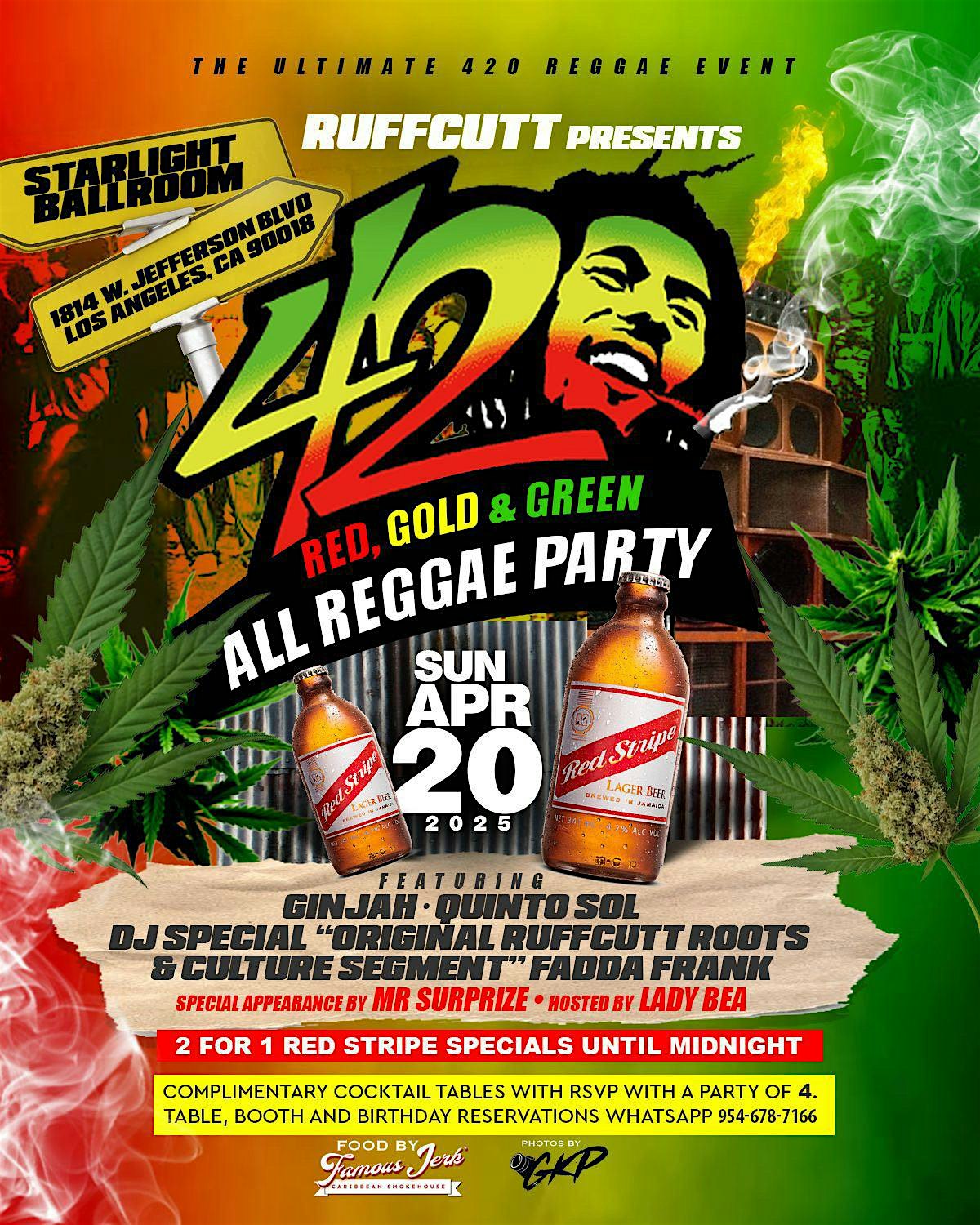 420 Red, Gold & Green: All Reggae Party at Starlight Ballroom – Los Angeles, CA