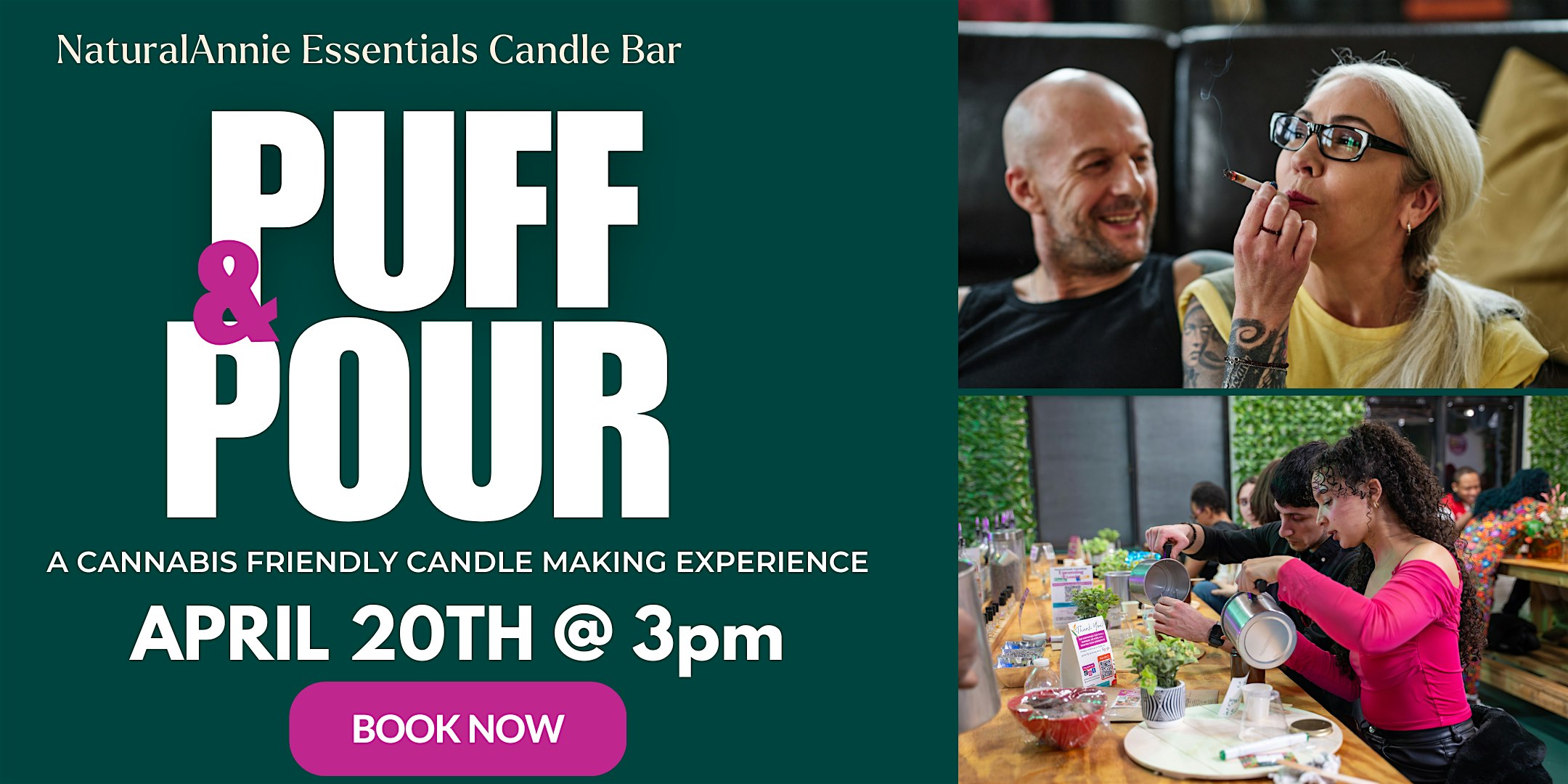 PUFF & POUR Candle Making Experience at NaturalAnnie Essentials Candle Bar, Bridgeport Connecticut – Bridgeport, CT