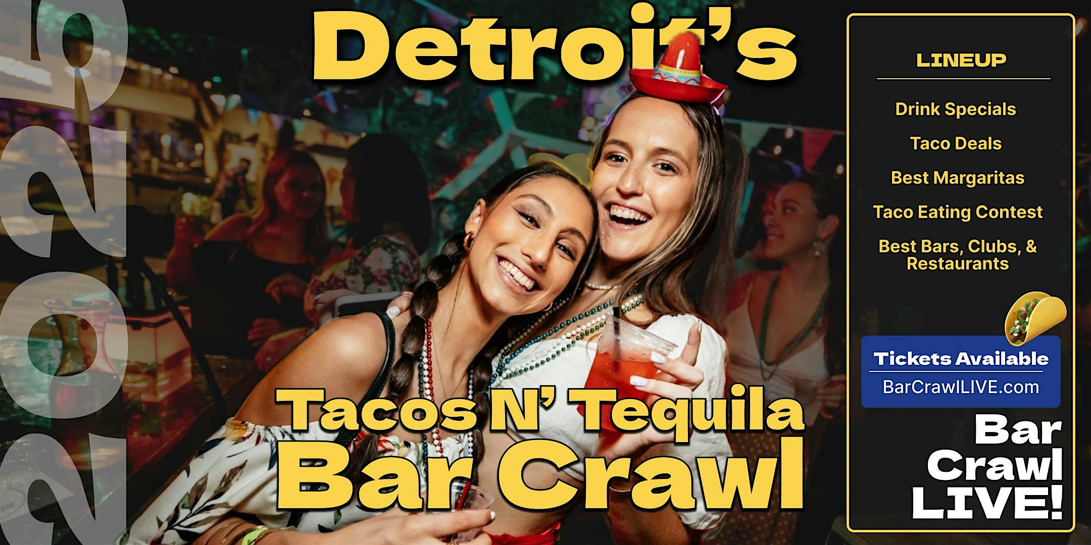 2025 Official Tacos N Tequila Bar Crawl LIVE Detroit Cinco De Mayo at Exodos Rooftop – Detroit, MI