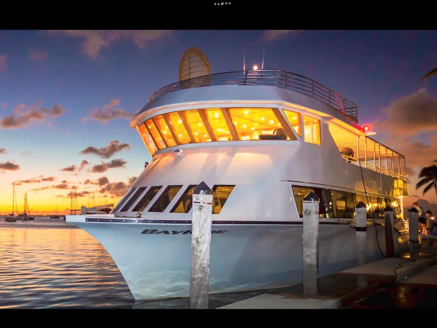 100ft 200 passenger 3 story mega yacht w open bar at Bayside – Miami, Florida