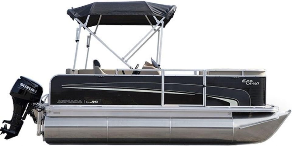 Belle River: Armada Eco 167 Black Pontoon Rental – Belle River, Ontario, Canada