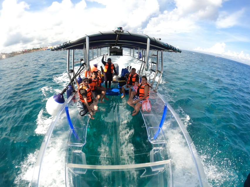 Cozumel: Transparent Boat Tour with Snorkeling and 2 Beers, Clear Boat – San Miguel de Cozumel, Mexico