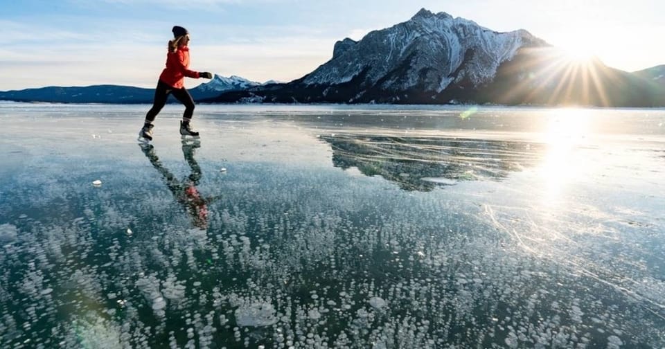 From Banff: Icefields Parkway & Abraham Lake Ice Bubbles – Peyto Lake, Canada