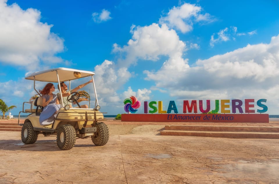 From Cancun: Isla Mujeres Golf Cart Guided Tour & Beach Club – Chapel of Guadalupe, Isla Mujeres, Mexico