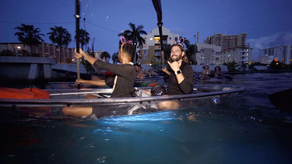 Lighted Clear Kayaks at Night w/ Champagne in Miami Beach – Miami, Florida